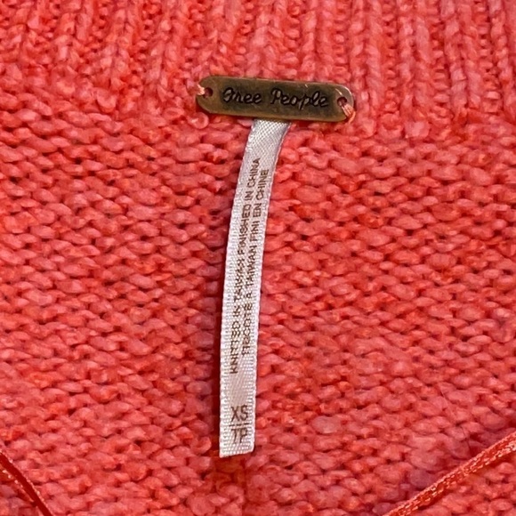 New Free People Brookside Tunic Oversized Sweater in Pink Lightning Boho Sz XS - Picture 8 of 11